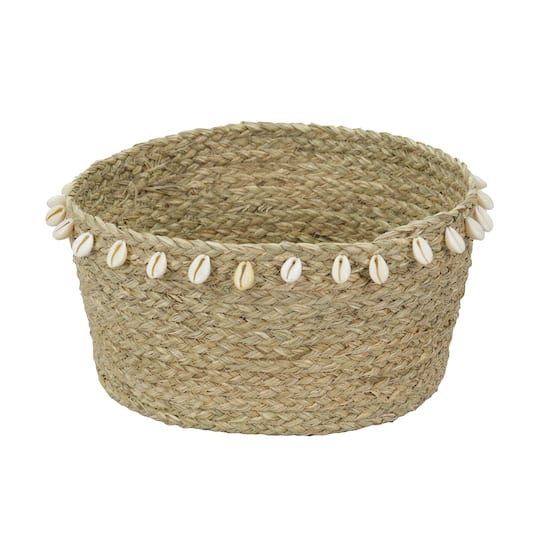 Large Shells &#x26; Seagrass Basket by Ashland&#xAE;